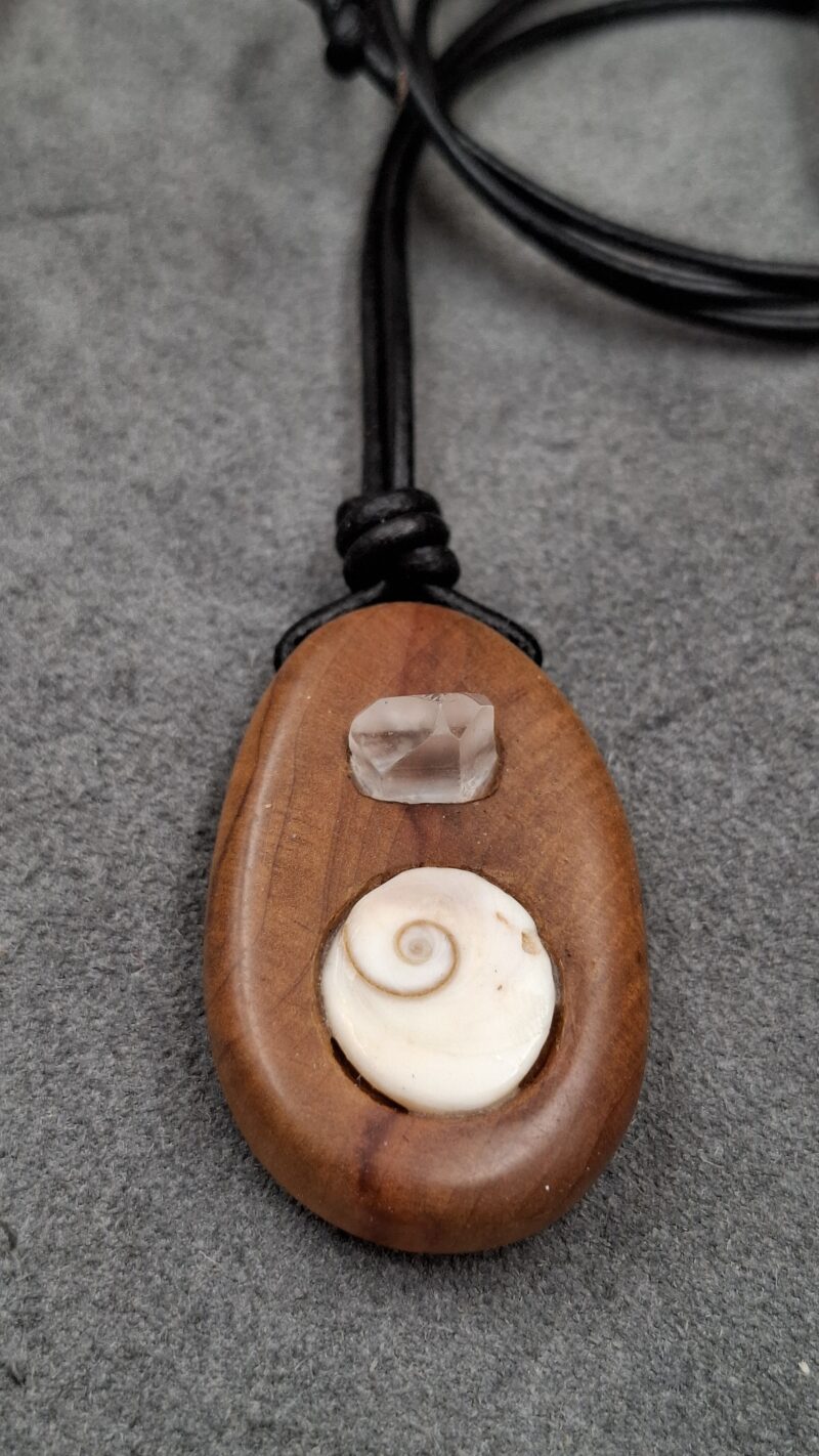 Halskette - Bergkristall und Shiva Auge – Bild 2